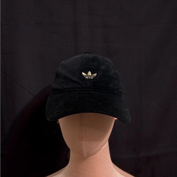 Vtg ADIDAS Originals Hat Womens Dark Navy Gold Trefoil Logo OSFW Y2K 90s Cap main image 13